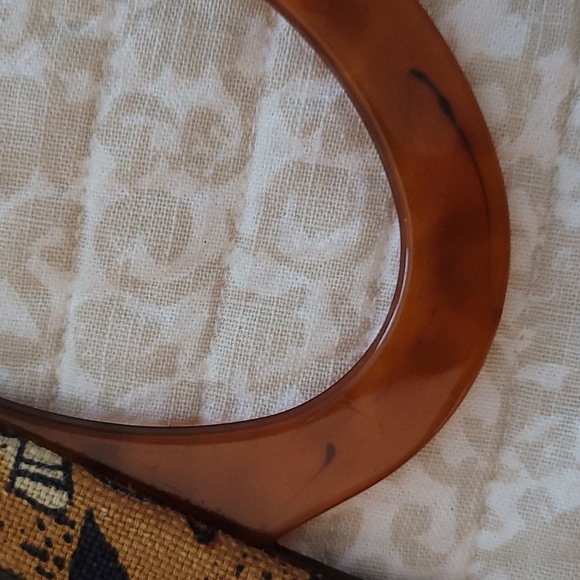 Vintage Boho Purse with Tortoise Handles - Picture 9 of 13